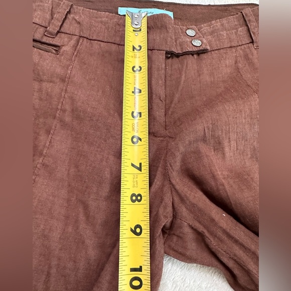 Marciano Brown Linen Capri Pants Size 4 - Picture 9 of 17